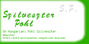 szilveszter pohl business card